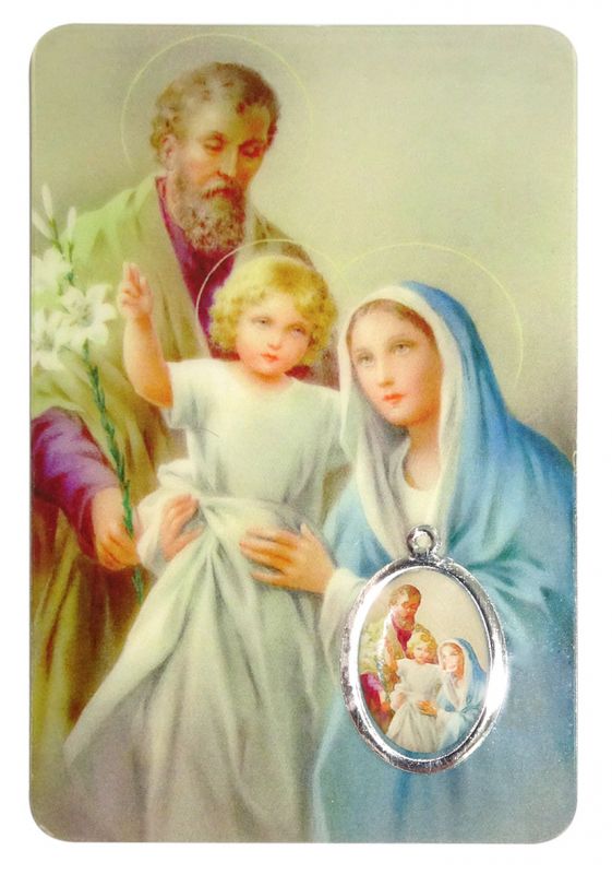 card sacra famiglia in pvc - 5,5 x 8,5 cm - francese