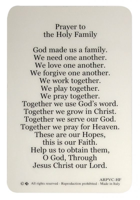 card sacra famiglia in pvc - 5,5 x 8,5 cm - inglese