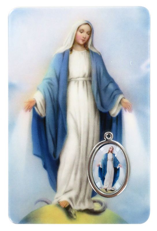 card madonna miracolosa in pvc - 5,5 x 8,5 cm - francese