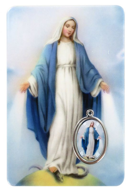 card madonna miracolosa in pvc - misura 5,5 x 8,5 cm - inglese