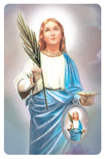 card santa lucia in pvc - 5,5 x 8,5 cm - italiano