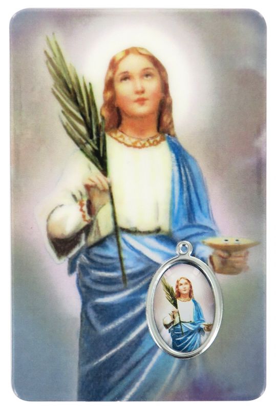 card santa lucia in pvc - 5,5 x 8,5 cm - spagnolo