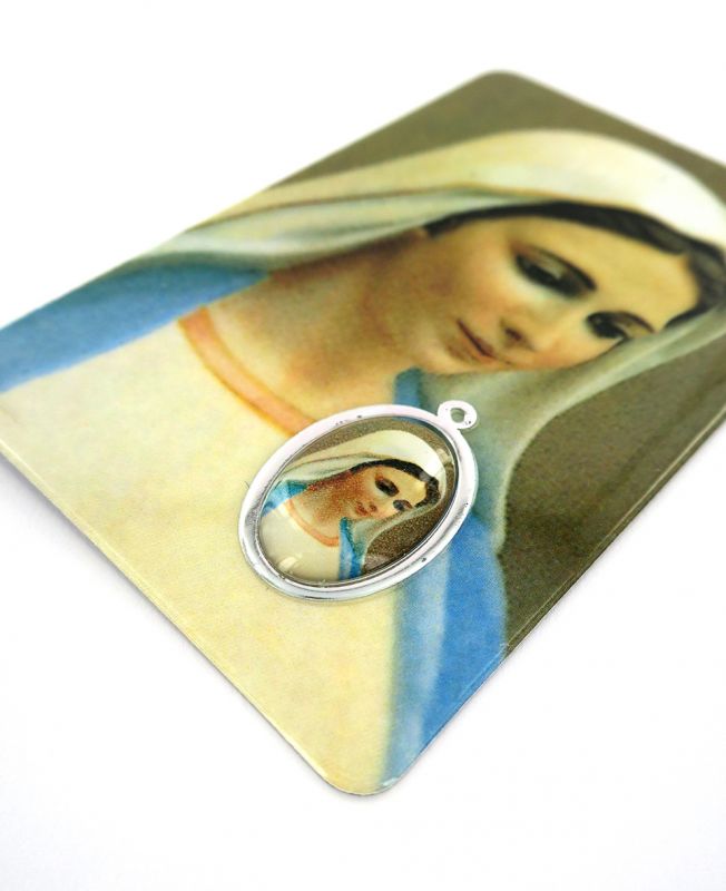 card madonna di megjugorje in pvc - 5,5 x 8,5 cm - spagnolo