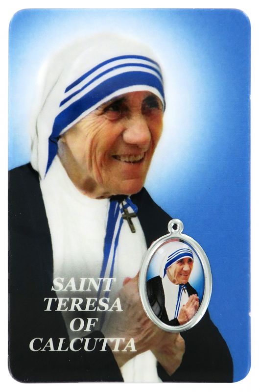 card madre teresa di calcutta in pvc - 5,5 x 8,5 cm - inglese