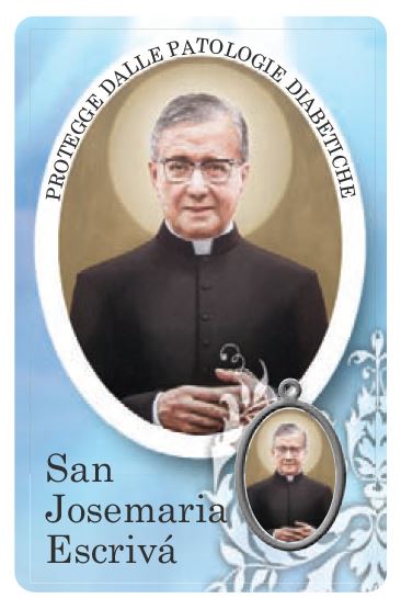 card san josemaria escrivà de balaguer della guarigione in pvc - 5,5 x 8,5 cm - italiano