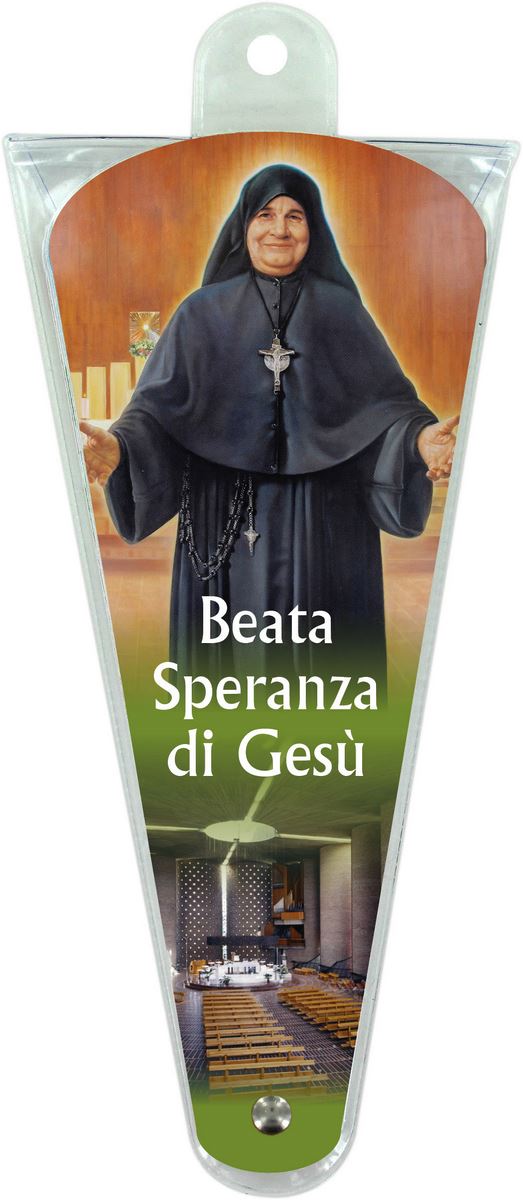 ventaglio beata speranza di gesù con preghiere - altezza di 17,5 cm