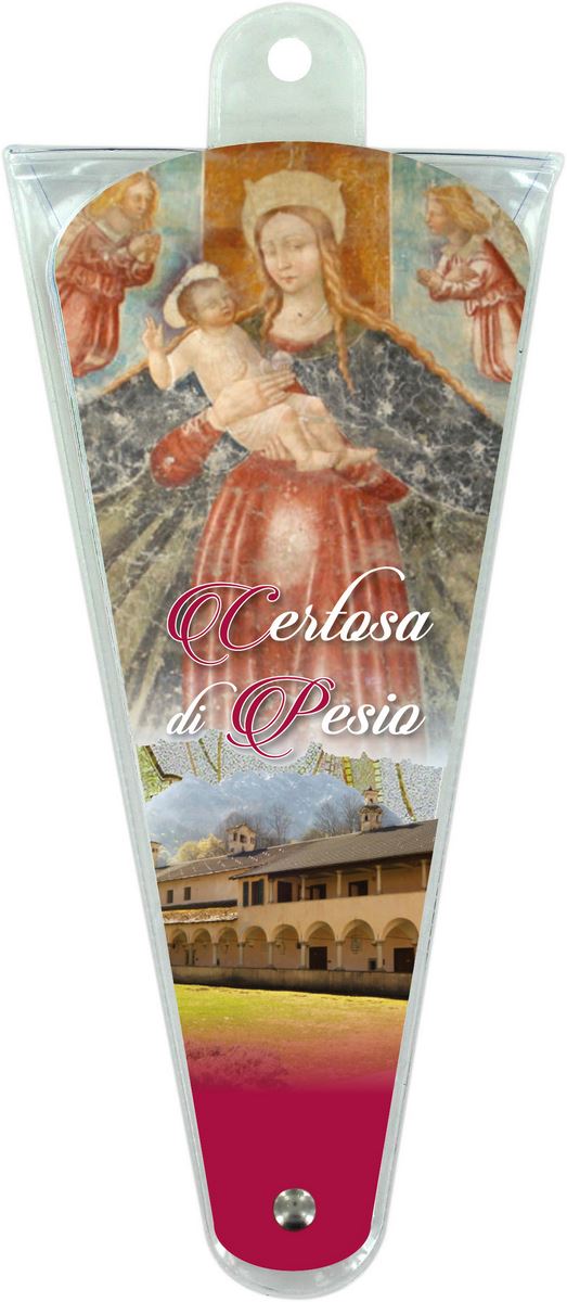 ventaglio preghiere alla madonna della certosa di pesio in italiano - altezza di 17,5 cm