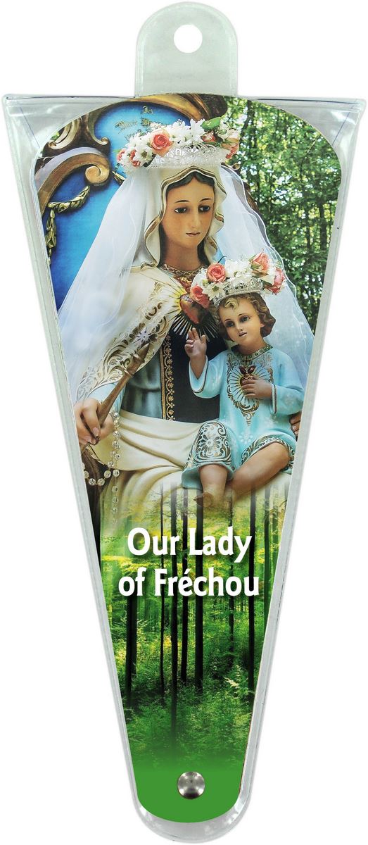 ventaglio preghiere alla madonna di frechou in inglese - altezza di 17,5 cm