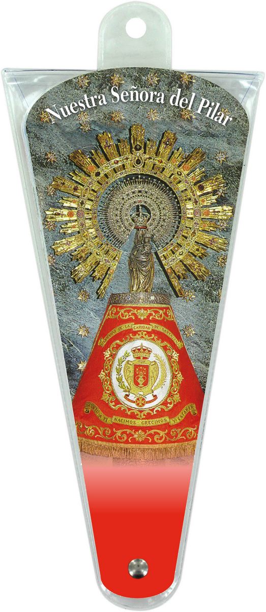 ventaglio preghiere alla madonna del pilar in spagnolo - altezza di 17,5 cm