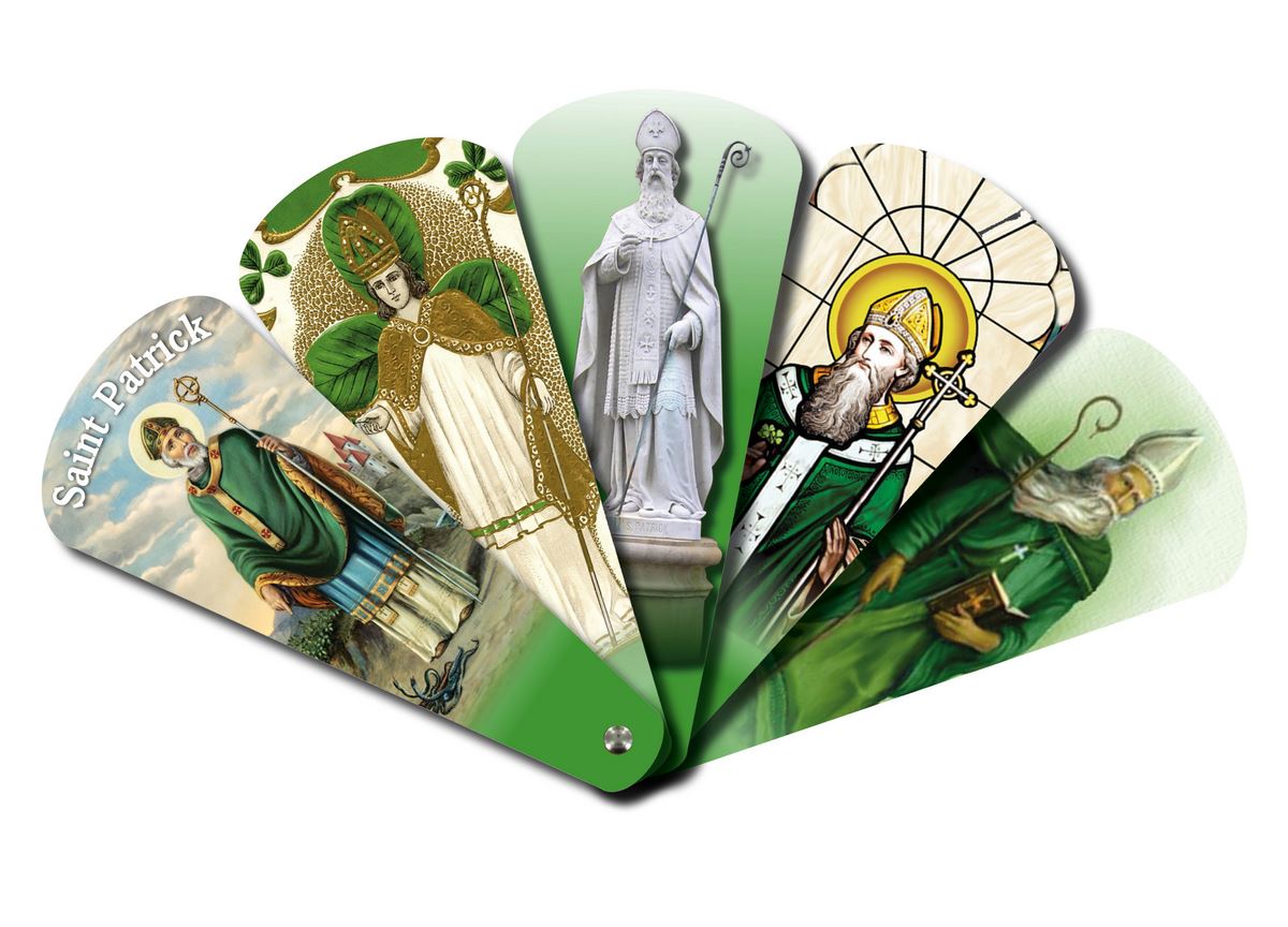 ventaglio preghiere a saint patrick (versione 1) in inglese - altezza di 17,5 cm