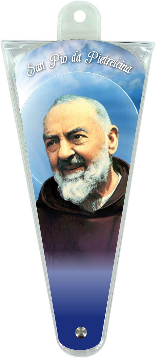 ventaglio preghiere a san pio da pietrelcina - altezza di 17,5 cm