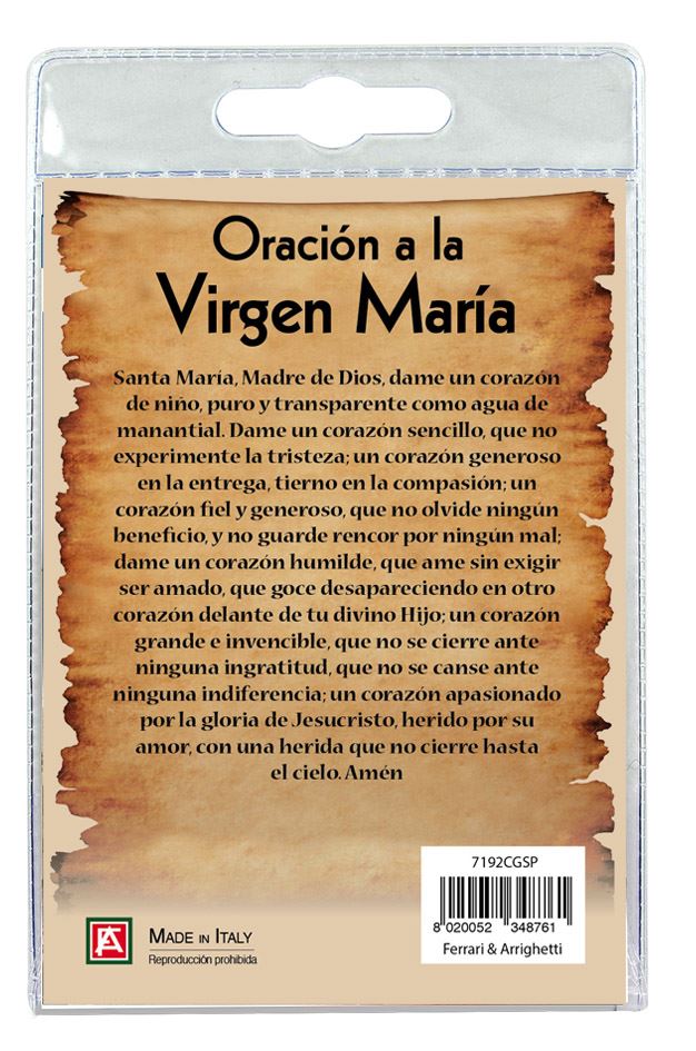 blister con ciondolo medaglia e perla madonna della cattedrale di granada - spagnolo