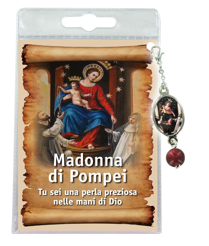 blister con ciondolo medaglia e perla madonna di pompei - italiano