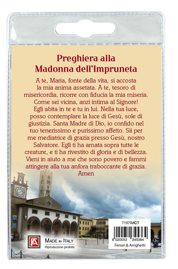 portachiavi madonna di impruneta (c) con preghiera in italiano