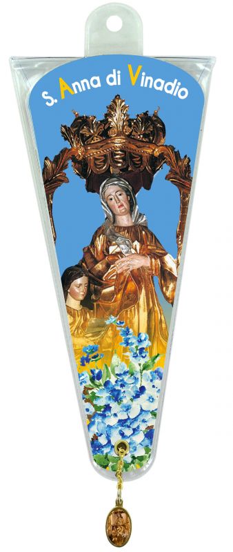 ventaglio preghiere a sant anna di vinadio in italiano con medaglietta