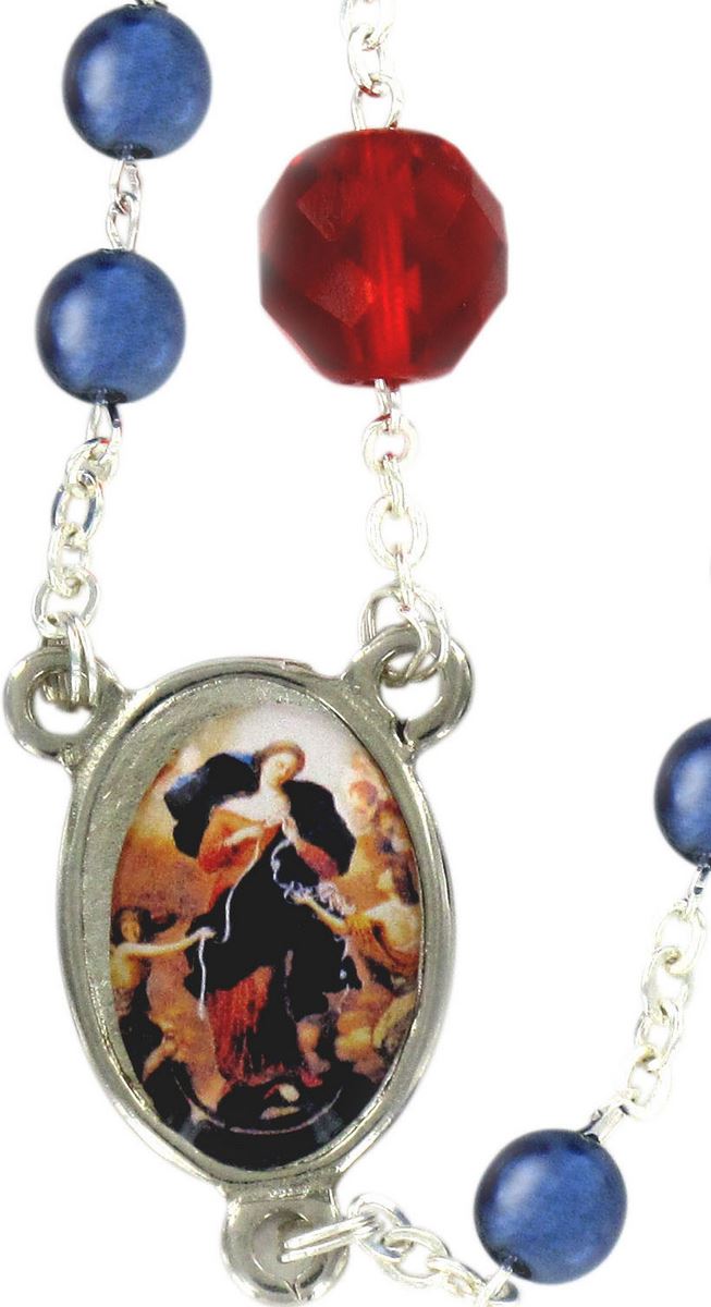 rosario maria che scioglie i nodi imitazione perla - blu