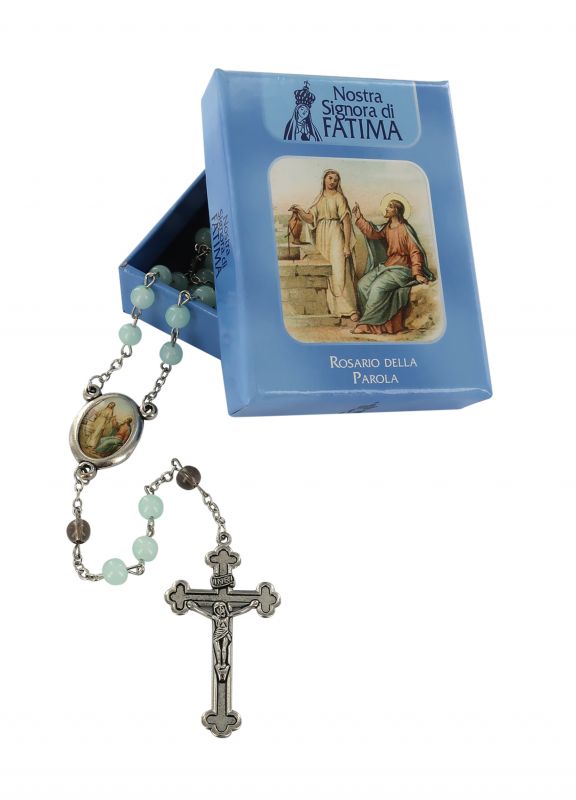 rosario della parola con grani in vetro colorato Ø 6 mm