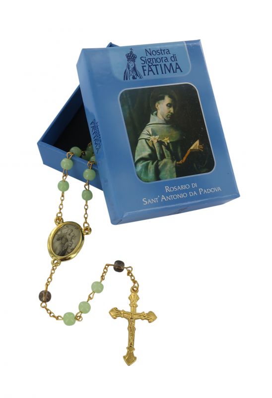rosario di sant'antonio da padova con grani in vetro colorato, Ø 6,5 mm