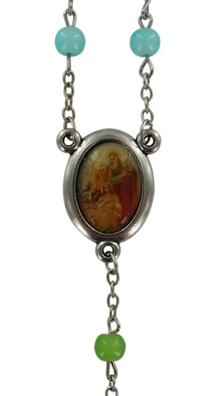 rosario di maria bambina con grani in vetro colorato Ø 6 mm