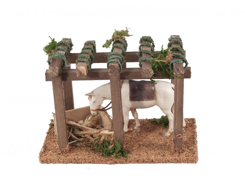 portico con cavallo alla mangiatoia – bertoni presepe linea natale