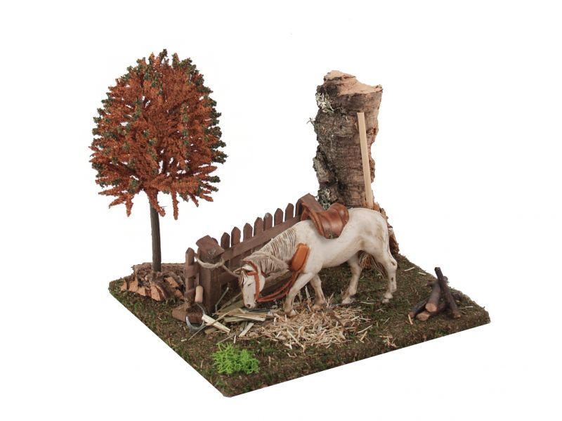 cavallo alla palizzata – bertoni presepe linea natale
