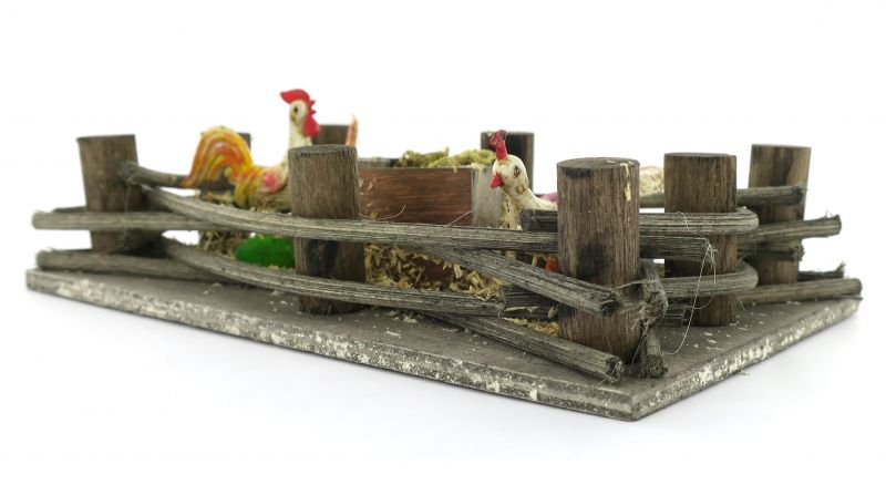 recinto con galline – bertoni presepe linea natale