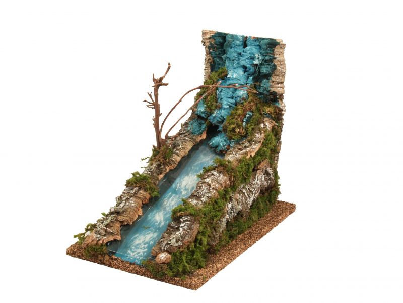 rapida di fiume per presepe, linea natale bertoni, legno, multicolore, 15 x 21 x 23,5 cm
