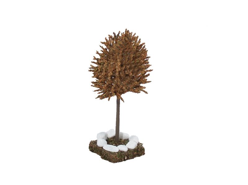 albero con base e aiuola per presepe, decorazione per ambientazione presepio, 5 x 5 x 17 centimetri