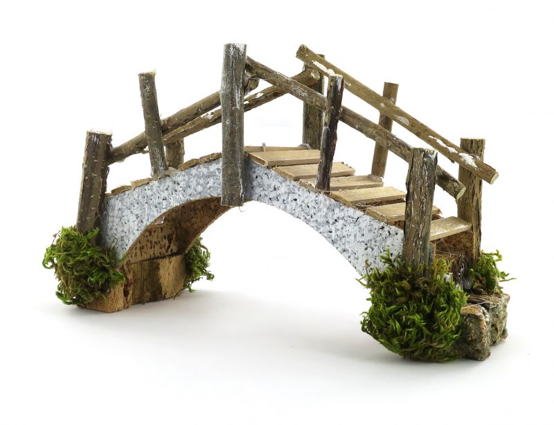 ponte per presepe, ponticello per presepe tradizionale bertoni, legno, 23 x 7 x 12 cm