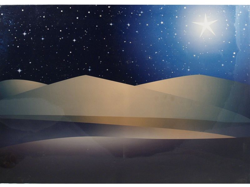 fondale con stelle illuminate da fibre ottiche (batteria) – bertoni presepe linea natale