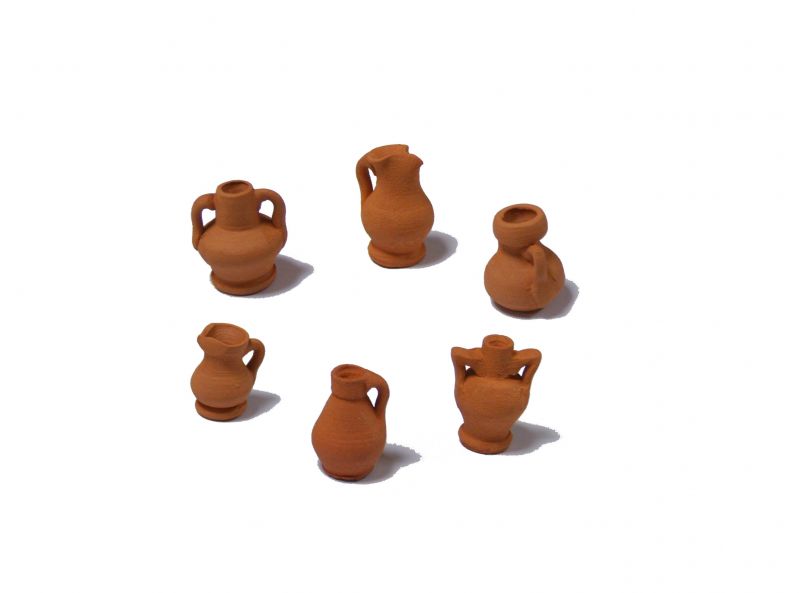 accessori per presepe: 6 vasetti in terracotta – bertoni presepe linea natale