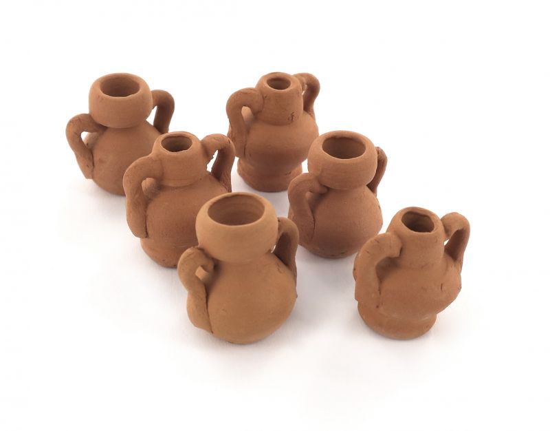 accessori per presepe: 6 vasetti in terracotta – bertoni presepe linea natale