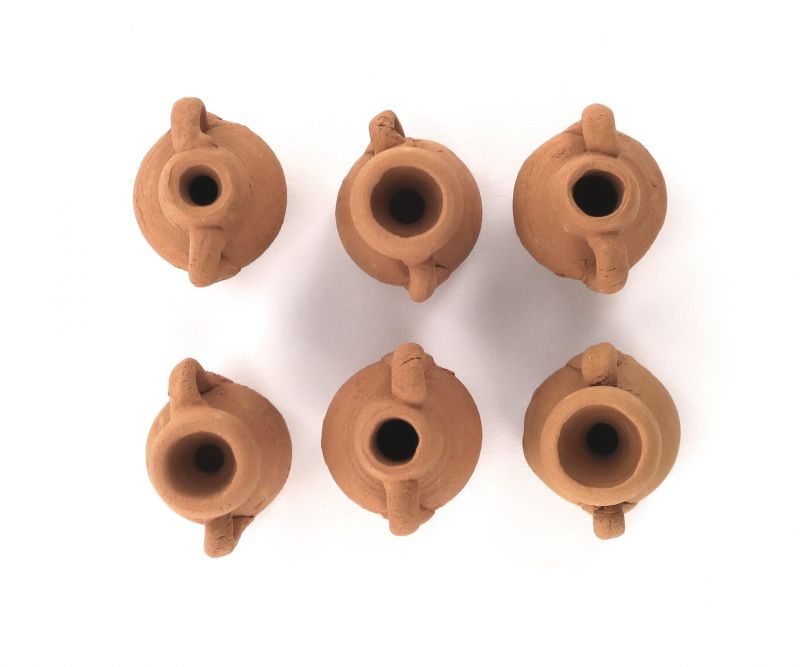 accessori per presepe: 6 vasetti in terracotta – bertoni presepe linea natale