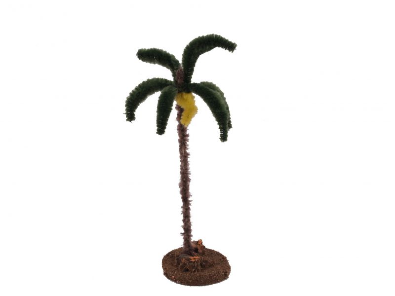 palma singola su base per presepe, palma per presepe orientale / deserto, linea presepe bertoni, 22 cm