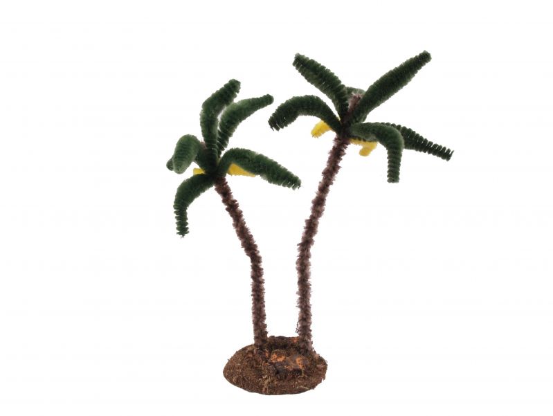 palma doppia su base per presepe, coppia palme per presepe orientale / deserto, linea presepe bertoni 22 cm