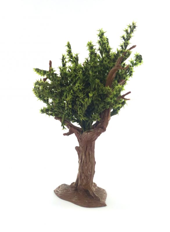 albero per presepe con foglie verdi, accessori presepio bertoni, plastica, 14 cm