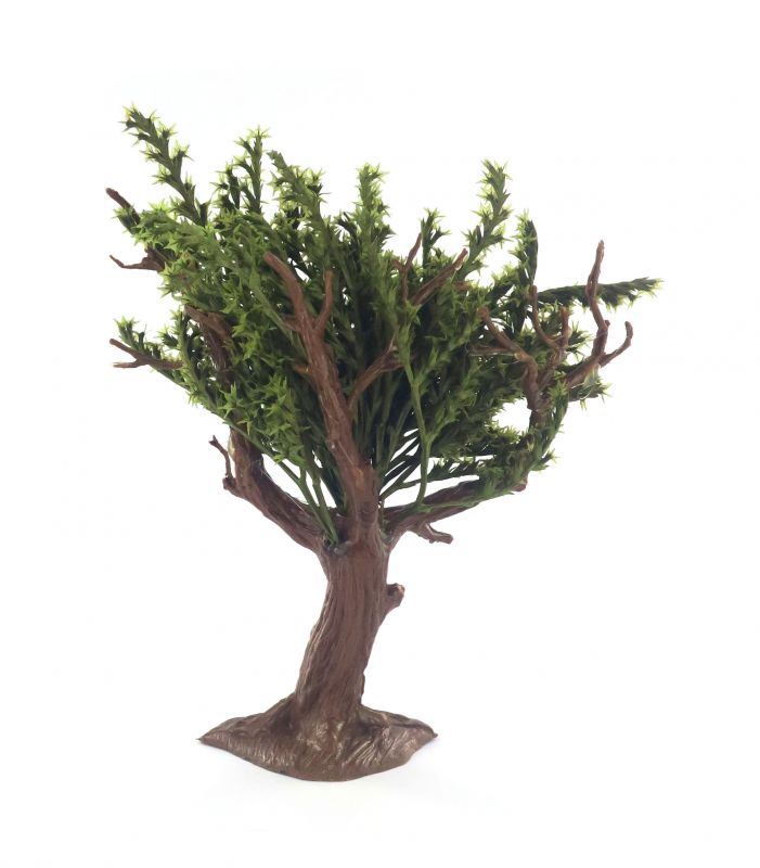 albero per presepe con foglie verdi, accessori presepio bertoni, plastica, 14 cm
