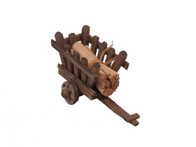 carro in legno con carico di fieno – bertoni presepe linea natale