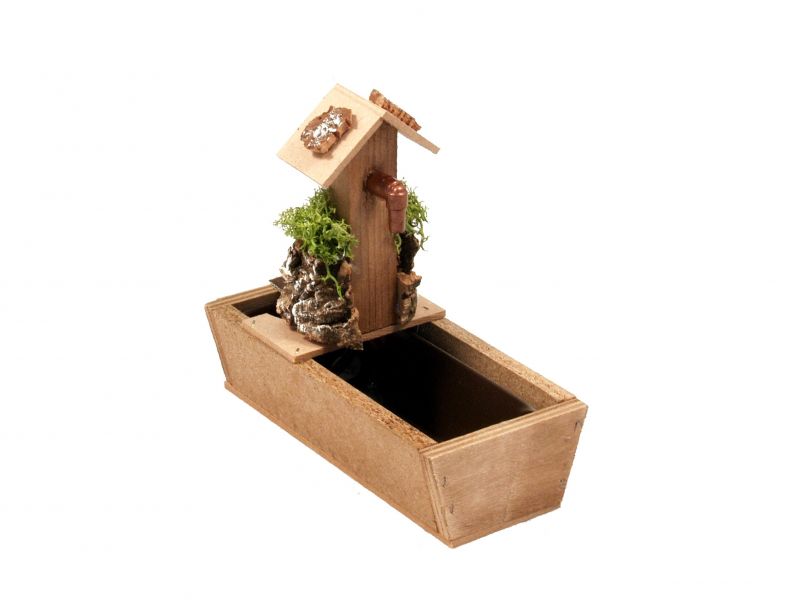 fontana in legno con abbeveratoio – bertoni presepe linea natale