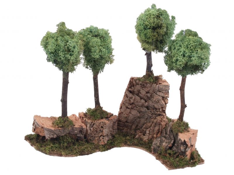 boschetto di alberi su roccia – bertoni presepe linea natale