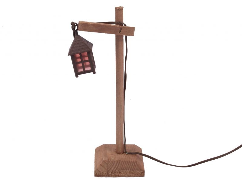 lampione per presepe con lampadina led e spina piccola 3.5v, necessita trasformatore non incluso, 5 x 15 x 5 cm