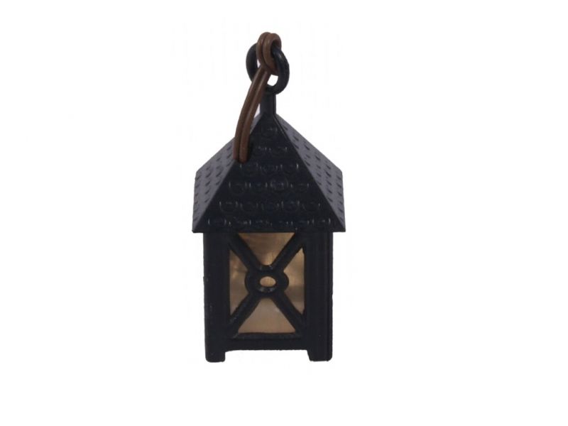 lanterna per presepe luce gialla, lanterna in miniatura per illuminare presepe, 3.5v, plastica, nero, 2 x 2 x 4,5 cm