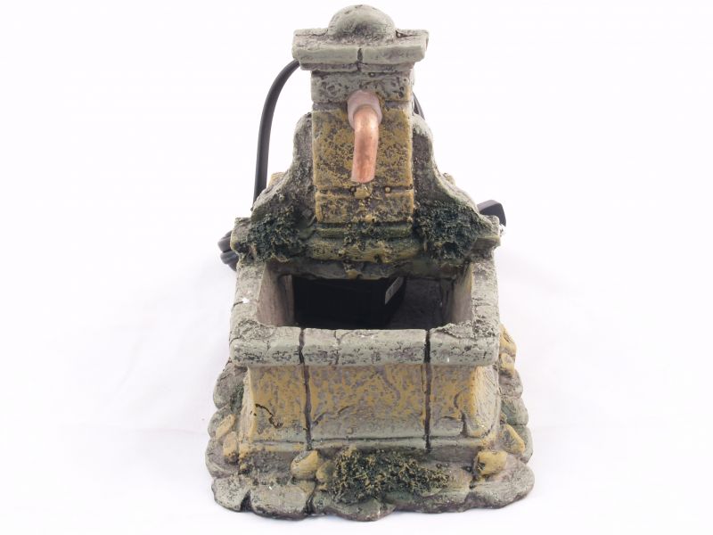 fontana per presepe con acqua che scorre, alim. 220v, resina, 12 x 17 x 15 cm