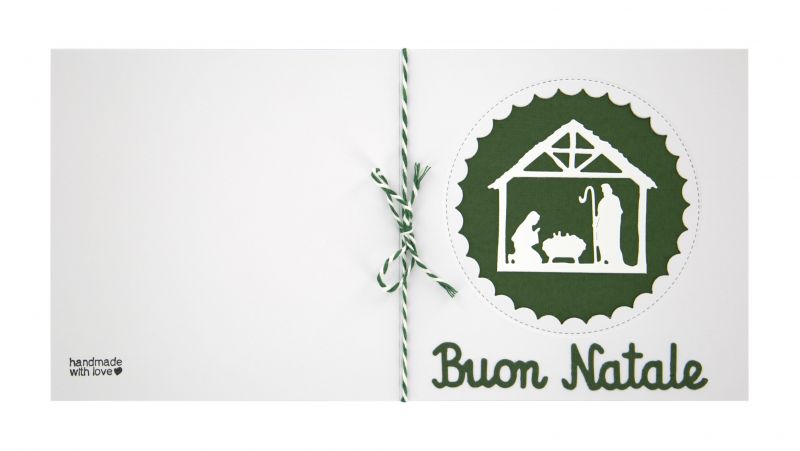 biglietti di auguri per natale fatti a mano, in cartoncino, con busta, scritta 