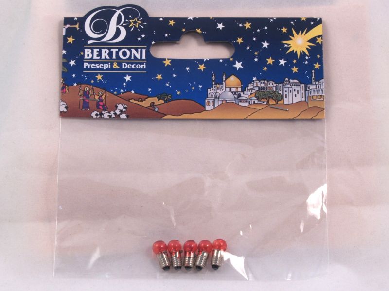 lampadina rossa 3,5 v - e 5,5 - mm 7 (5 pezzi) – bertoni presepe linea natale