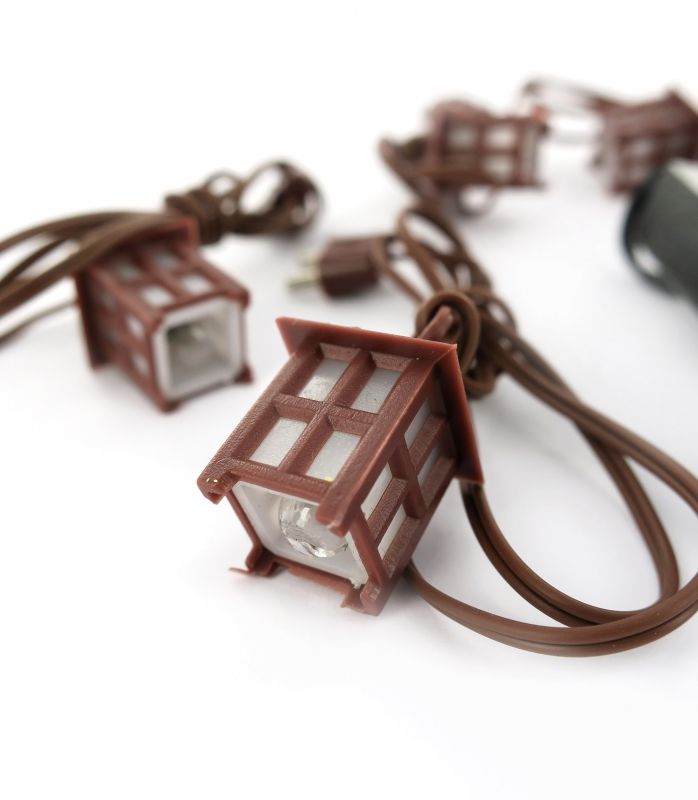 trasformatore 3.5 volt con 5 uscite luce fissa e 4 lanterne per presepe, plastica, multicolore, taglia unica