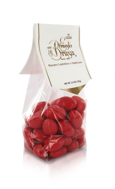 confetti con mandorla tostata ricoperta di cioccolato al latte, rossi - linea 