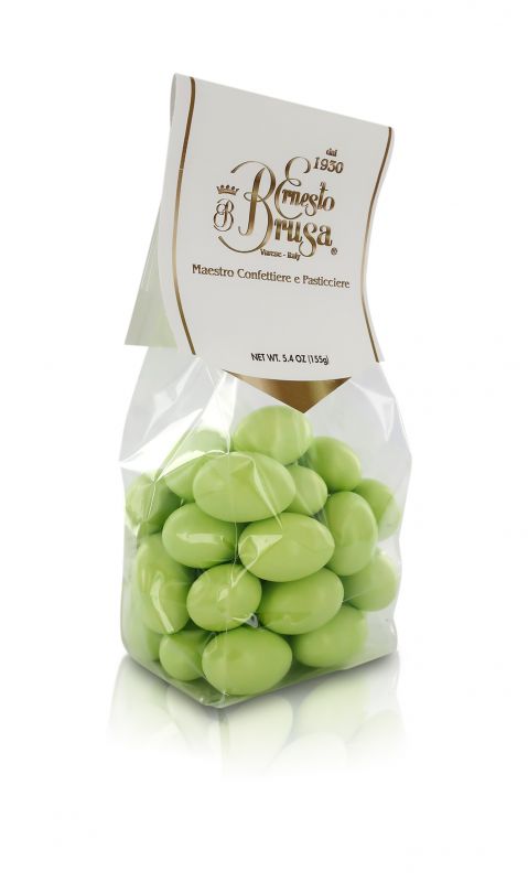 confetti con mandorla tostata ricoperta di cioccolato al latte, verdi - linea 
