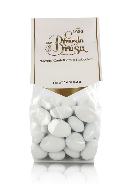 confetti con mandorla tostata ricoperta di cioccolato fondente, bianchi - linea 