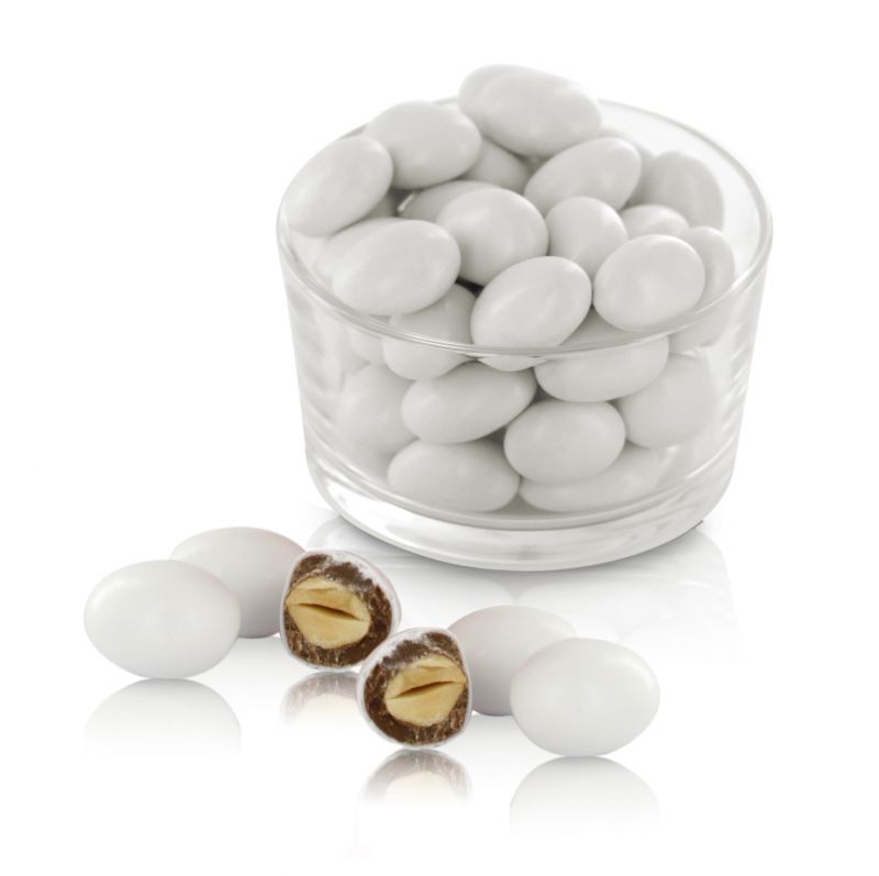 confetti con mandorla tostata ricoperta di cioccolato fondente, bianchi - linea 